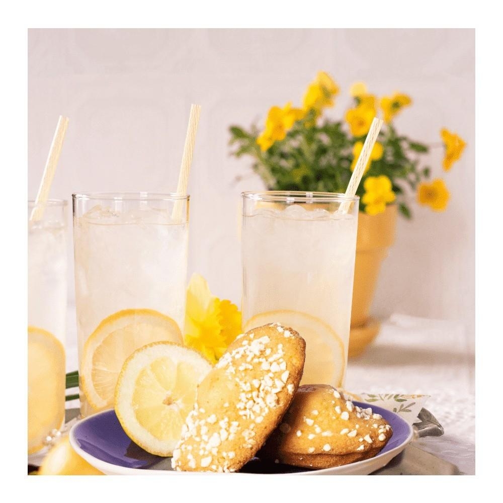 Lemon filled Madeleine Topped With Meringue Shards