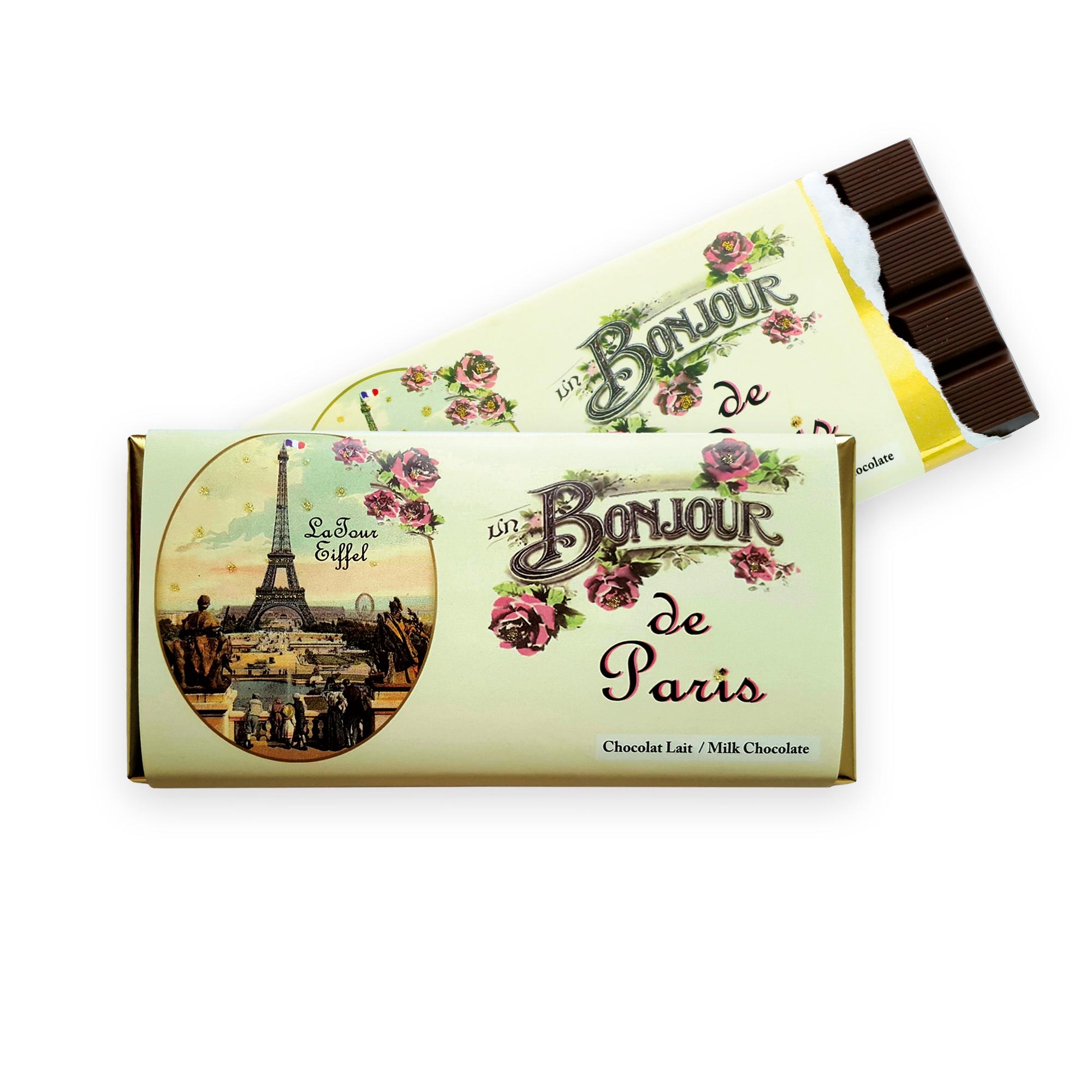 Milk Chocolate Bar Post Card Eiffel Tower