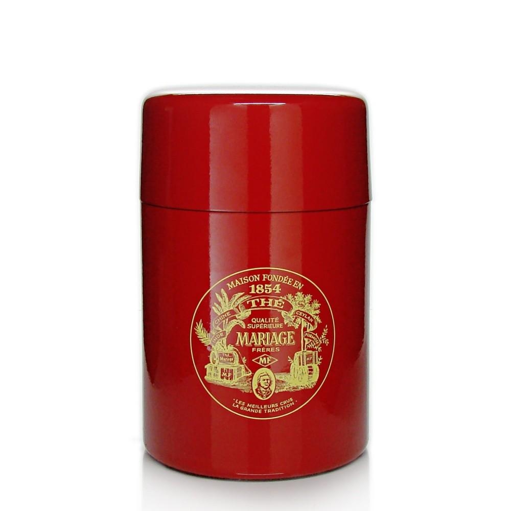 Empty Tea Canister Red And Lacquered 150g