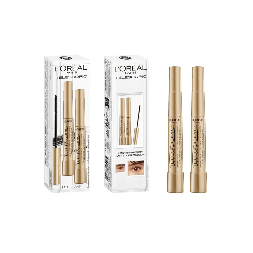 Coffret Duo Mascara Telescopic Effet Faux Cils Noir Lavable