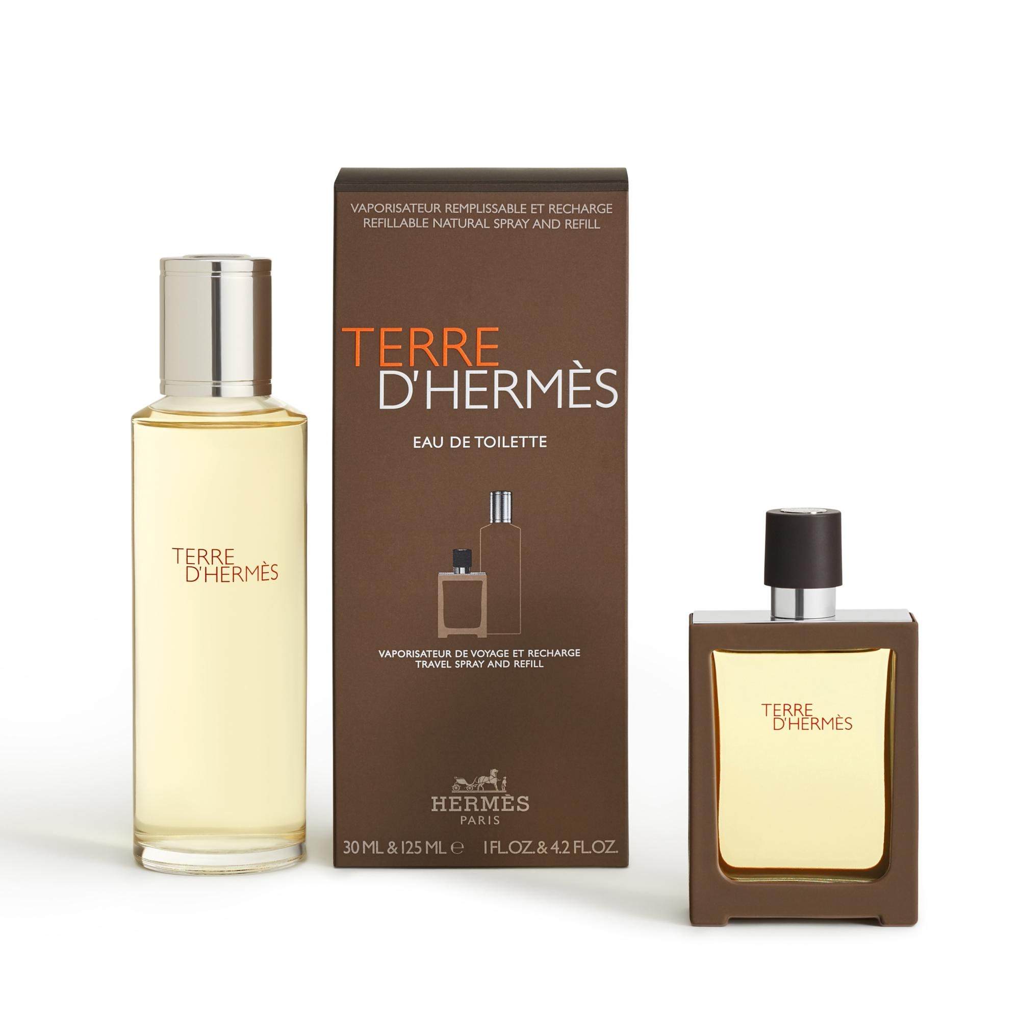 Terre d'Hermès, 30 ml travel spray and 125 ml refill