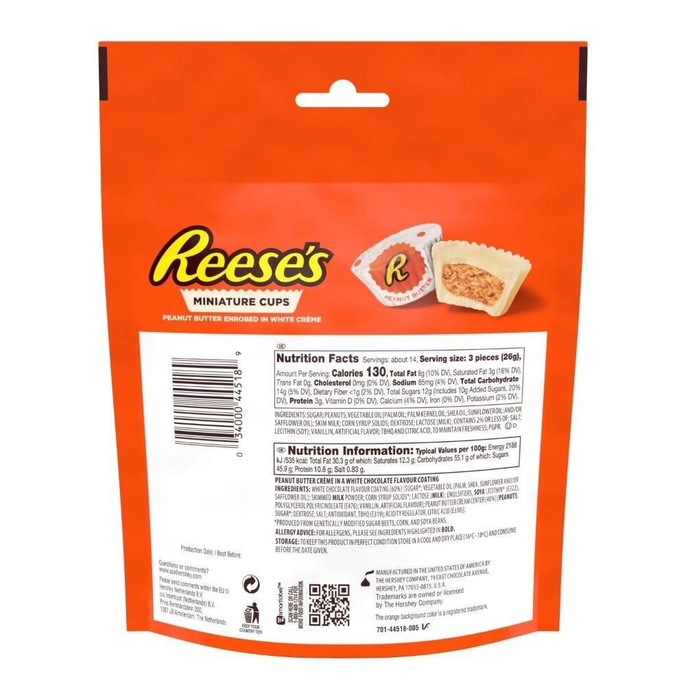 Reese's White Crème And Peanut Butter Cups Miniatures Candy Pouch