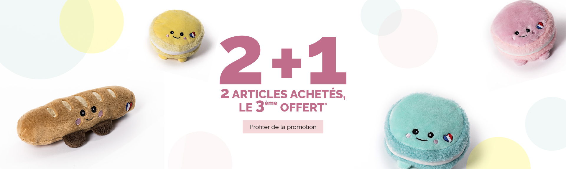 2+1 2 articles achetés, le 3ème offert 